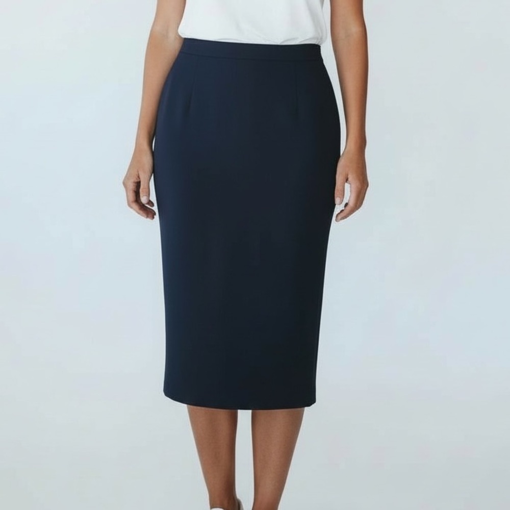 Vintage Ann Freedberg Women’s Navy Blue Pencil Skirt 8